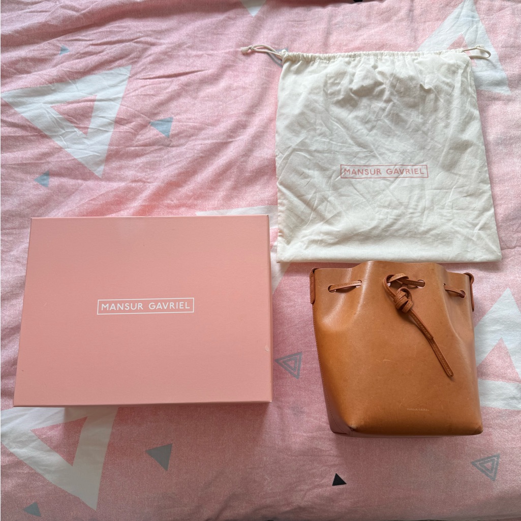 Mansur Gavriel Brown Bucket Bag - Mini (Comes With Dust Bag And Original Box)